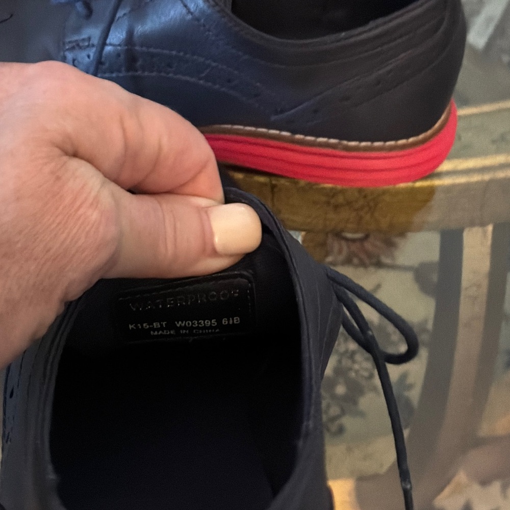 Cole Haan Black Oxfords with Red Sole - Picture 4 of 5